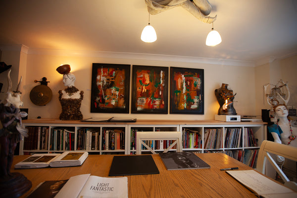 Orange Contemporary Painting Triptych