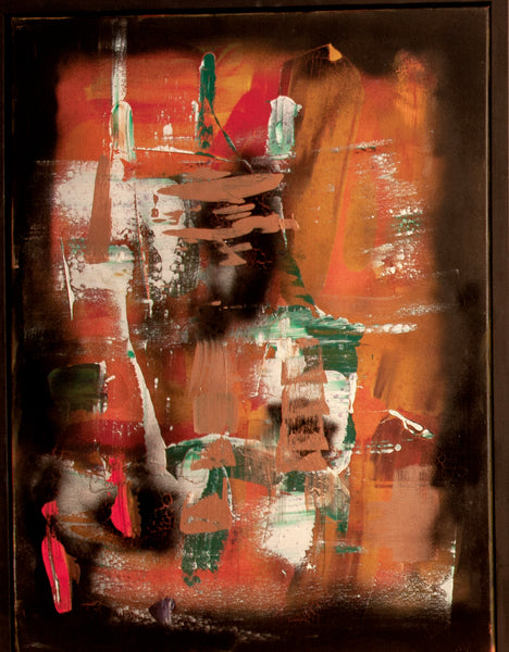 Orange Contemporary Painting Triptych